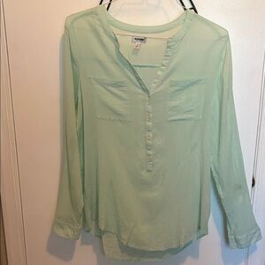 Old Navy Women's Light Green Sheer Blouse